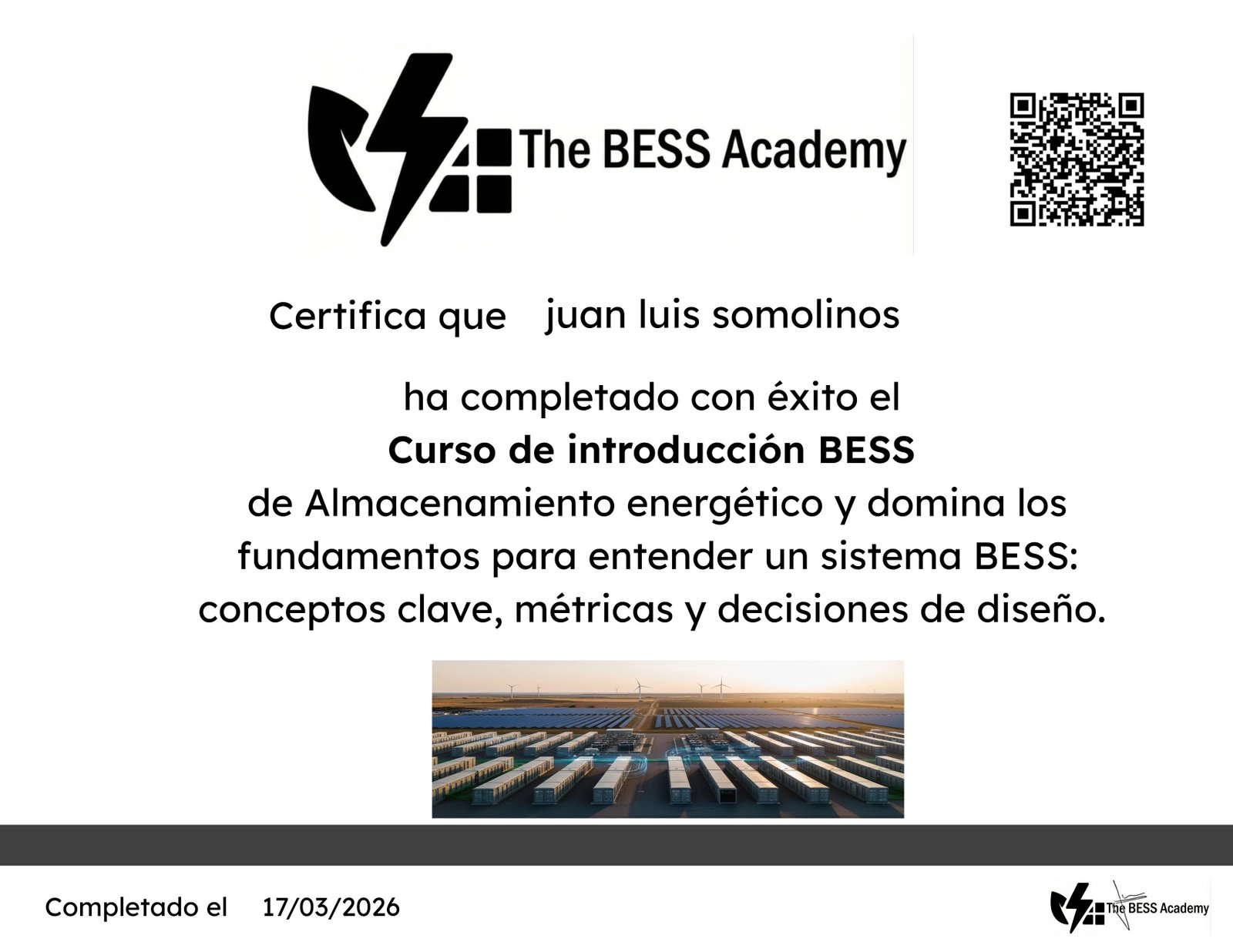 Minicurso Gratuito BESS 6 dias